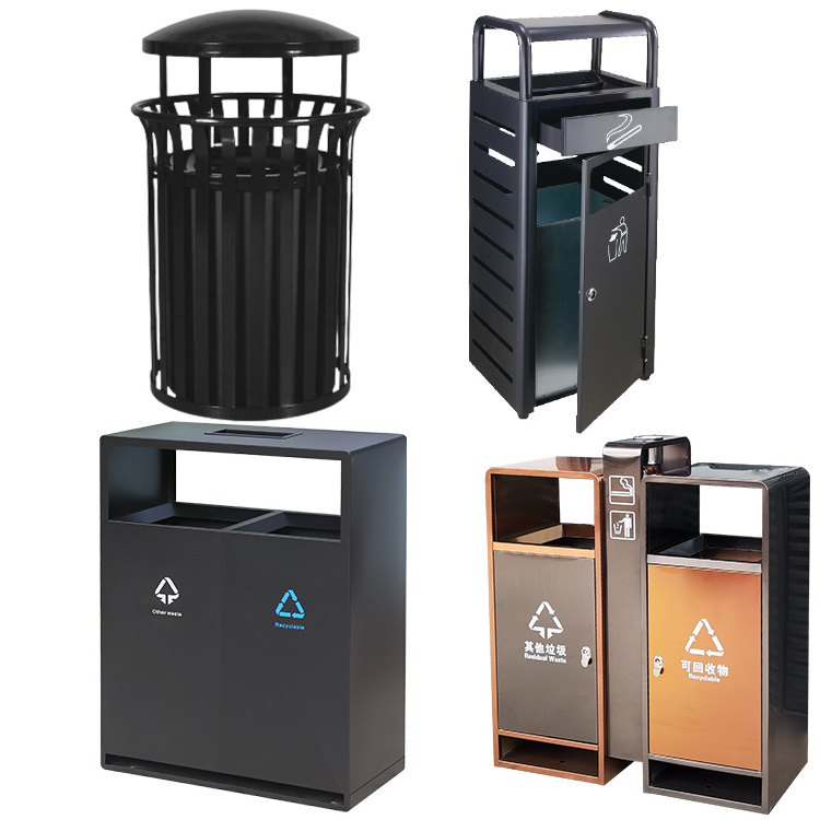 20-200L Recycling rubbish poubelle basurero sanitation dustbin stainless steel outdoor garbage trash can indoor trash waste bin