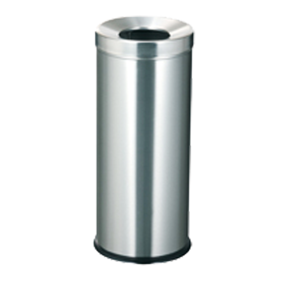 Ss Trash Dust Bin Garbage Can with Ashtray Stainless Steel Round Lobby Hotel Use Metal  trash bin with ashtray