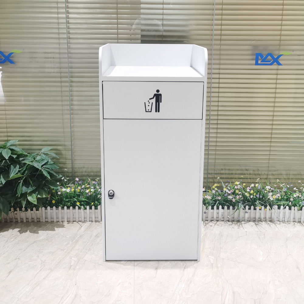 Oem Metal Waste Bin Garbage Can Stainless Steel Trash Bin Educational Institution Recycle Trash Can