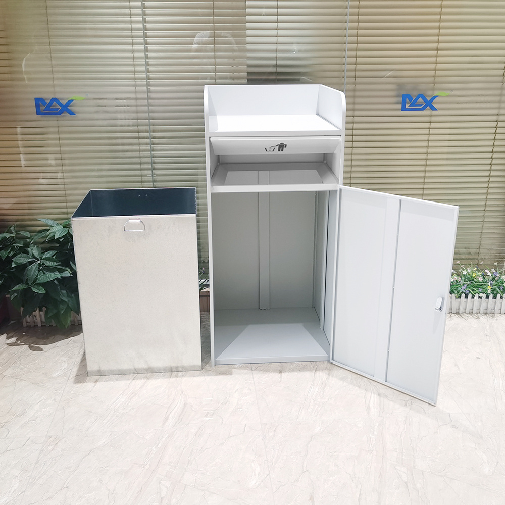 Oem Metal Waste Bin Garbage Can Stainless Steel Trash Bin Educational Institution Recycle Trash Can