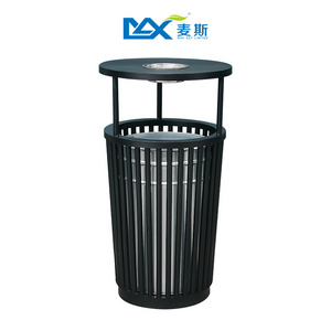 13 Gallon Outdoor Meta Rubbish Steel Round Recycle Trash Bin Garbage Can Street Waste bin Container