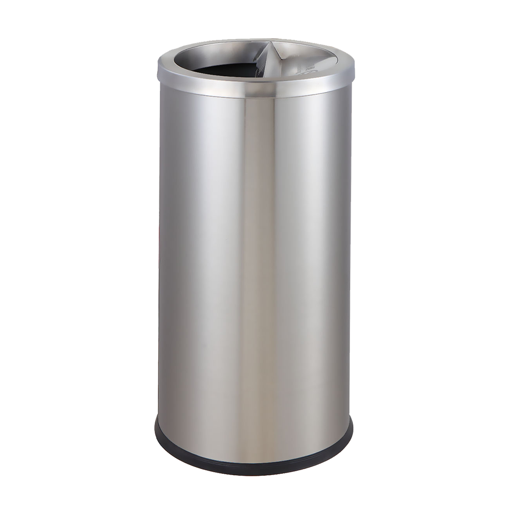 Ss Trash Dust Bin Garbage Can with Ashtray Stainless Steel Round Lobby Hotel Use Metal  trash bin with ashtray