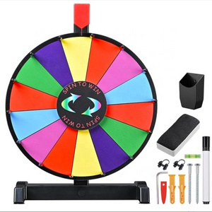 New 12" Color Prize Wheel Wall Mounted or Tabletop 14 Slots Heavy Duty Editable Spinning Wheel