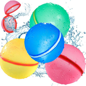 Kids Pool Beach Bath Toys Silicone Reusable Water Balls Magnetic Easy Fill Fast Refillable Self-Sealing Water Balloons