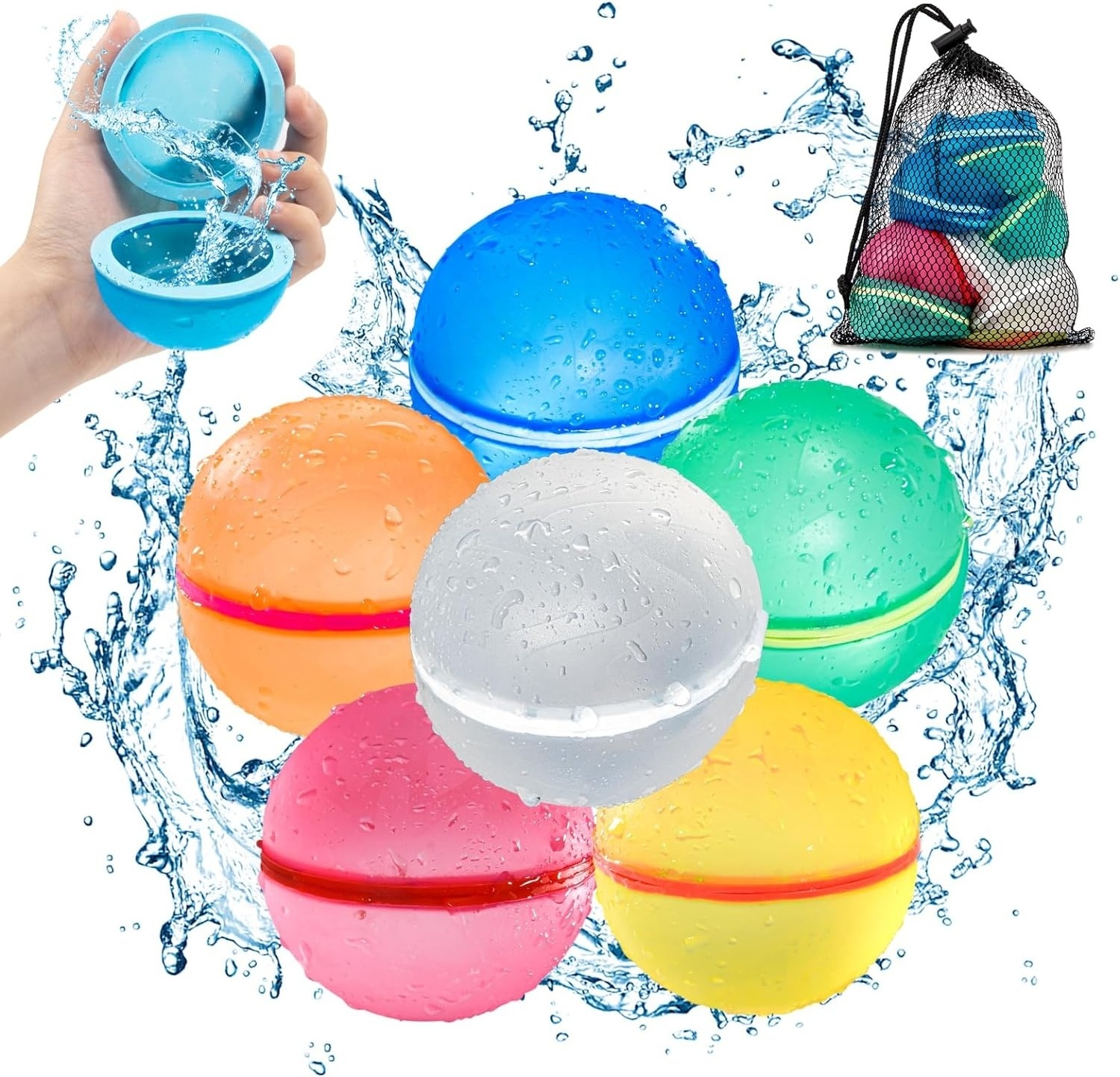 New Reusable  Automatic Sealing Waterfall Water Balls Water Bombs Splash Balls Water Fight Toy for Summer