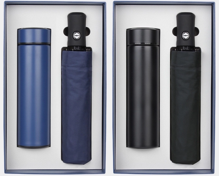 New Product Idea Luxury Gift Set Automatical smart Umbrella & Water Bottle with Temperature Display