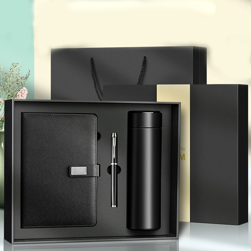 Custom Corporate Gift Set Luxury Vacuum Cup Notebook Executive Kits Business Promotional Gift Set With Box