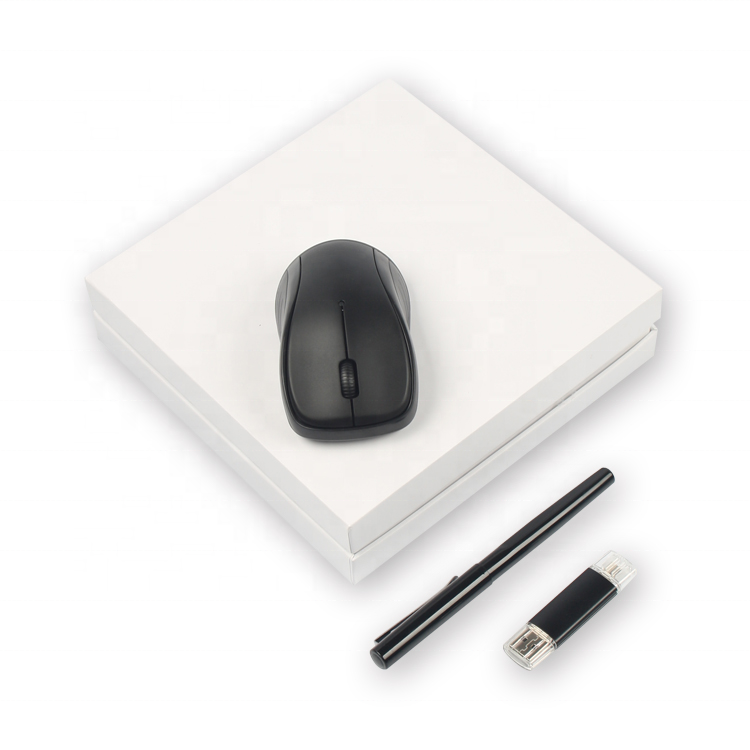 Christmas gift set mouse wireless and pen and usb Flash Drive easy shipping fashion business gift sets