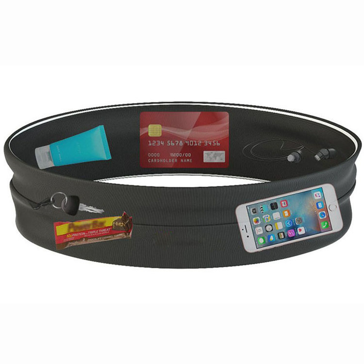 Custom Fitness Zip Pockets Flip Waist Belt Fits iPhone Samsung Running Belt Running Fanny Pack for Women and Men