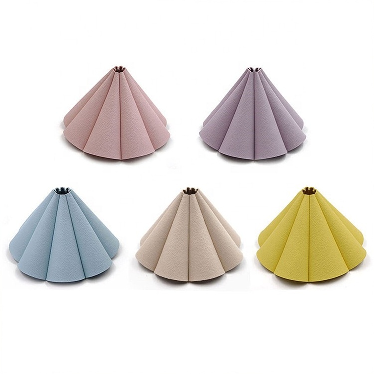 Factory Wholesale Outdoor Faux Leather Lamp Shade Dustproof Removable Led Pendant Light Leather Lampshade