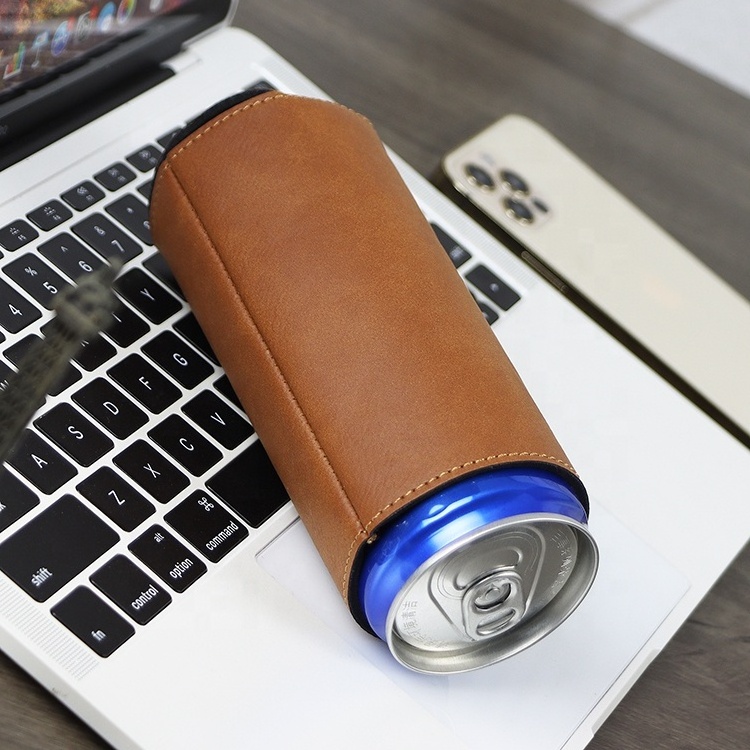 Laserable Leatherette Wedding Favor 12oz Slim Soda Drink Cans Beer Koozies Bottle Sleeve Custom Insulated Skinny Beer Can Cooler