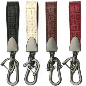 Fashion Multi Colors Key Holder Custom Stirrup Keychain Leather Crocodile Keychain