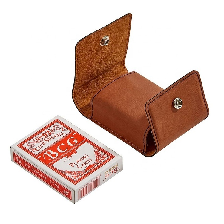 Vintage Luxury Pu Leather Playing Card Box Personalized Custom Logo Playing Card Tuck Box