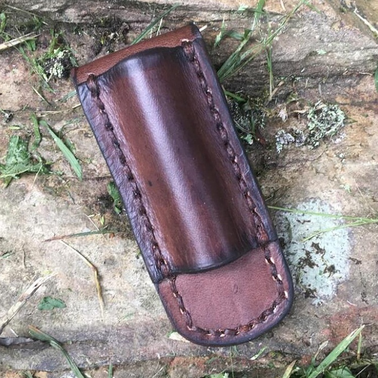 Bushcraft Working Leather Ferro Rod Sheath Outdoor Metal Tool Belt Sheath Hanging Waist For Men