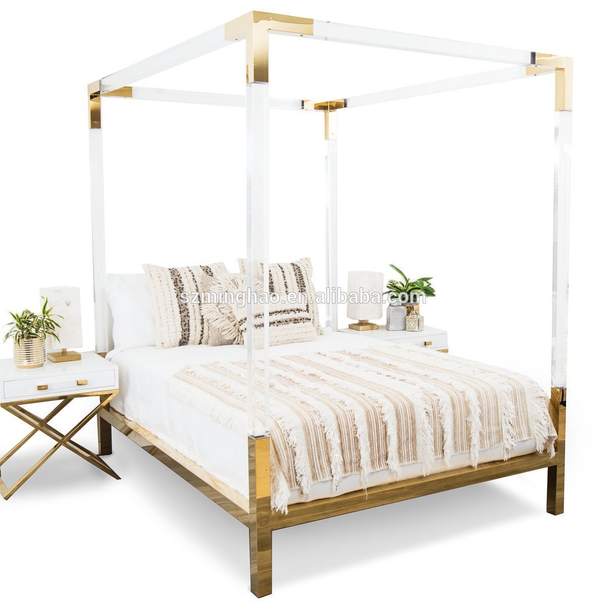 Transparent Acrylic Lucite Bed Frame Modern Bedroom Furniture Clear Bed Frame