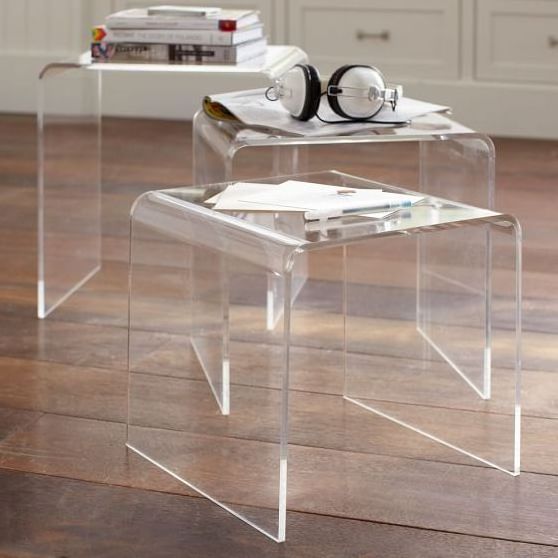 U shape clear acrylic coffee cube table, acrylic cocktail table