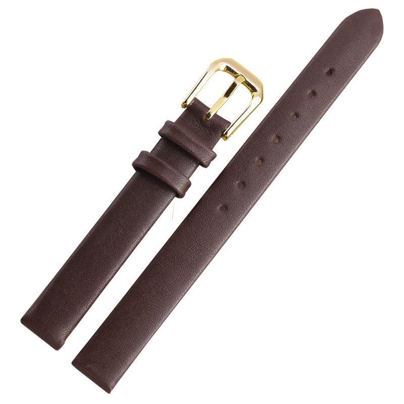 Small Size Thin Women's Watch Leather Strap Plain Weave Small Soft Watch Band