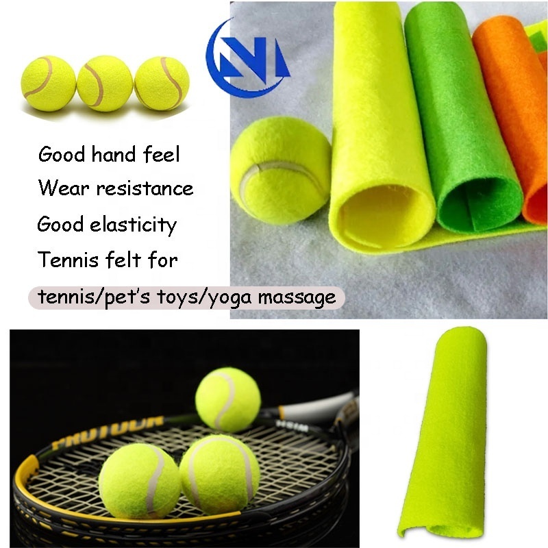 High quality PET soft tennis ball nonwoven 1-6mm customized tennis felt  fabric cloth