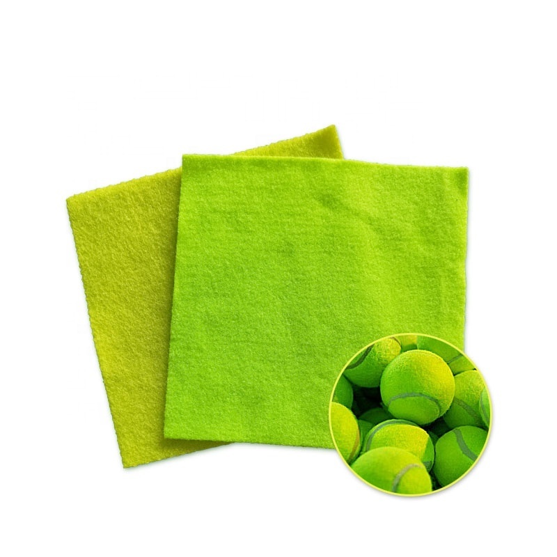 Manufacturers supply green/yellow 100% polyester tennis felt needle punched non woven for tennis ball