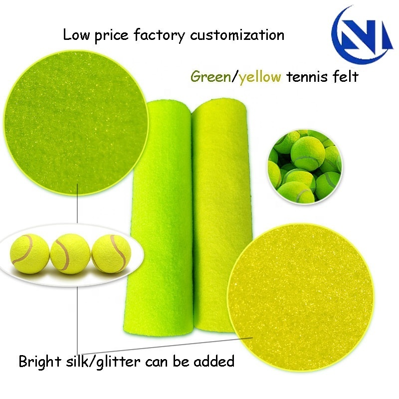 Manufacturers supply green/yellow 100% polyester tennis felt needle punched non woven for tennis ball