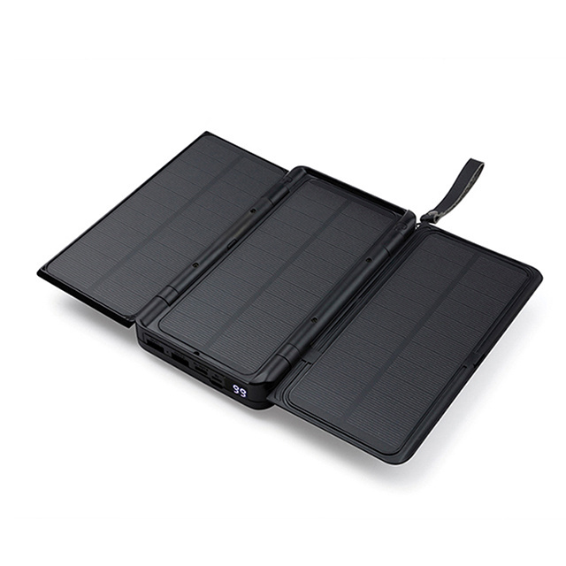 Custom Multifunction P Powerbank Folding Solar Panel 10000mAh Wireless Charge Power Bank Emergency Solar Power Bank 20000mAh