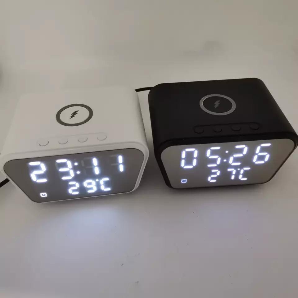 Custom Digital Wireless Charging With Alarm Clock Temperature Wireless Alarm Clock Smart Alarm Clock With Wireless Phone Charger