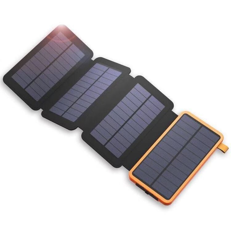 Fast Charging 20000 mAh Foldable Outdoor Portable Solar Charger 20000mAh Powerbank Solar Power Bank With Led Lights