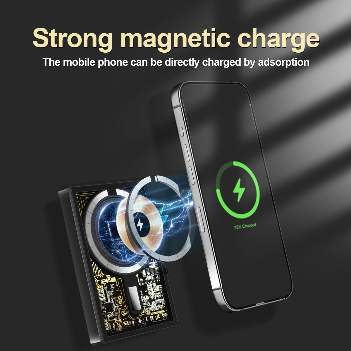 PD20W Slim Portable Mini Magnetic Wireless Power Bank 5000mah With Transparent Custom Logo 5V3A Transparent PowerBank 5000mah