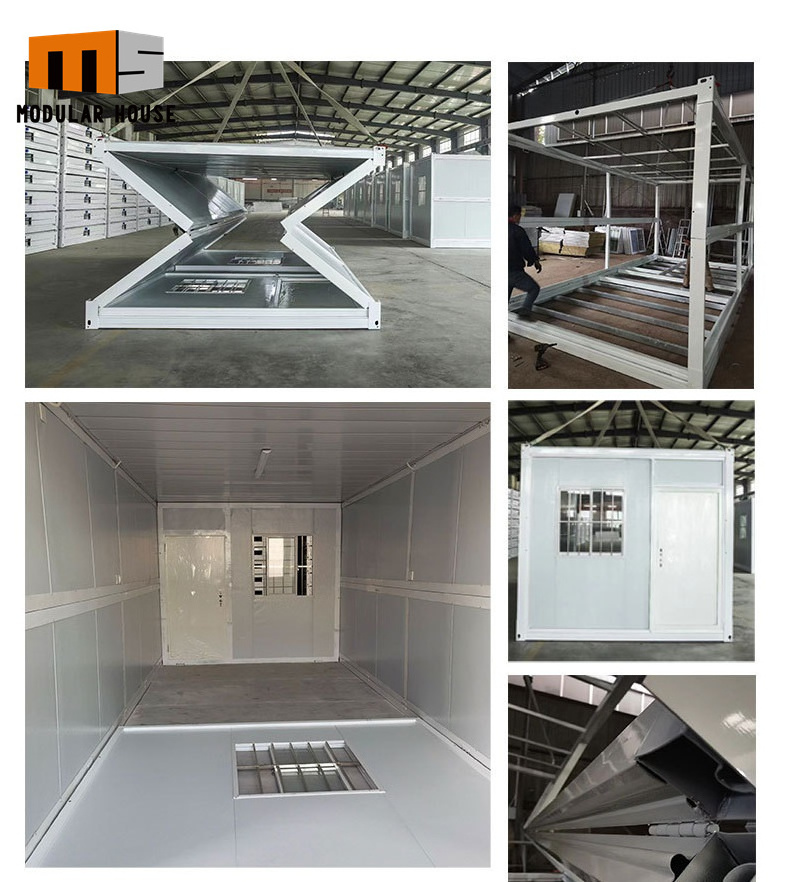 Custom 20ft 40ft Folding Fast Build Tiny Modular Home Office Prefab Collapsible Camping Foldable Stainless Steel Container House