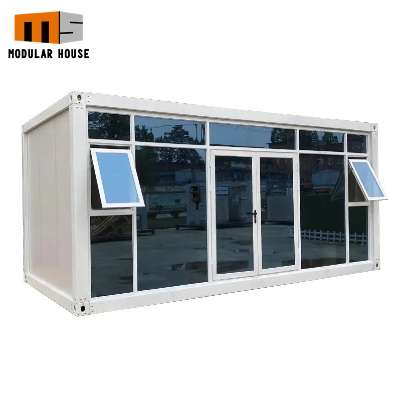 Factory Custom Modular  40 Feet Luxury 2 Rooms Prefab Home Pre Fast Assemble Prefabricated Little Glass Windows Container House