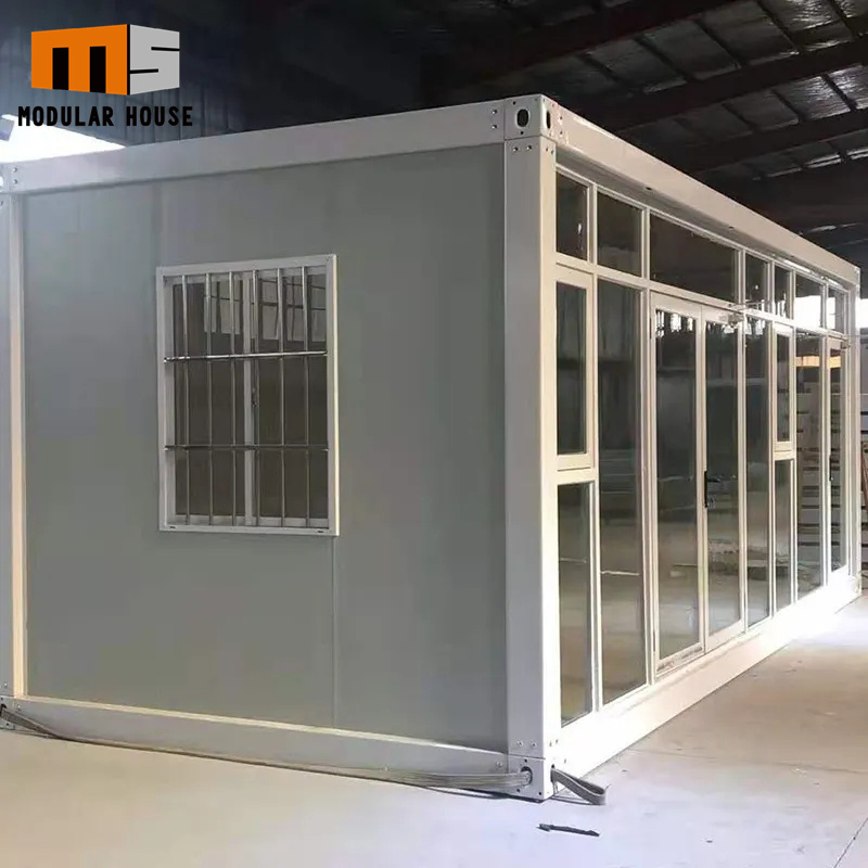 Factory Custom Modular  40 Feet Luxury 2 Rooms Prefab Home Pre Fast Assemble Prefabricated Little Glass Windows Container House