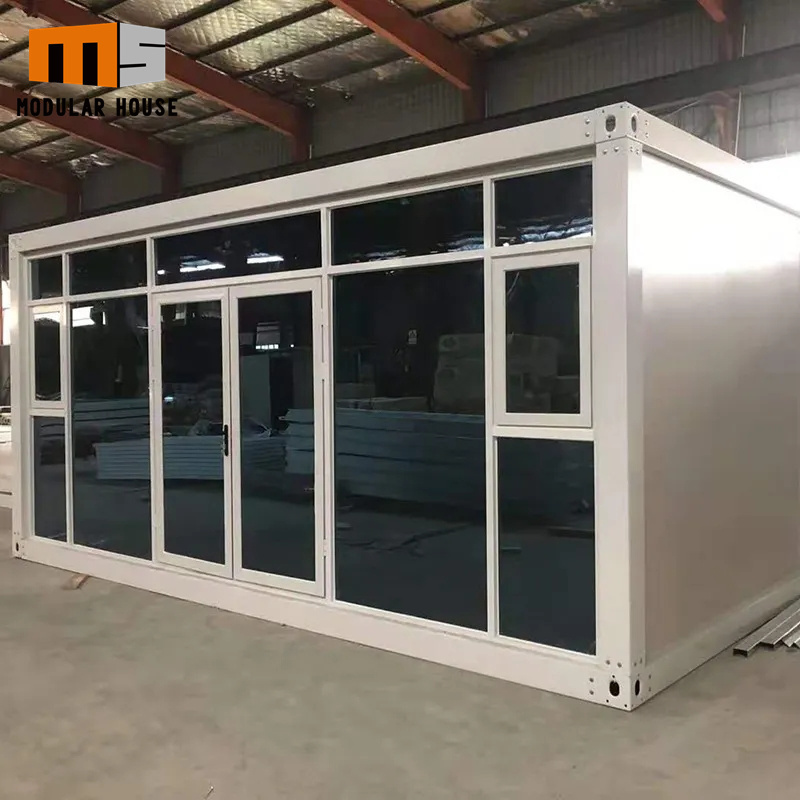 Factory Custom Modular  40 Feet Luxury 2 Rooms Prefab Home Pre Fast Assemble Prefabricated Little Glass Windows Container House