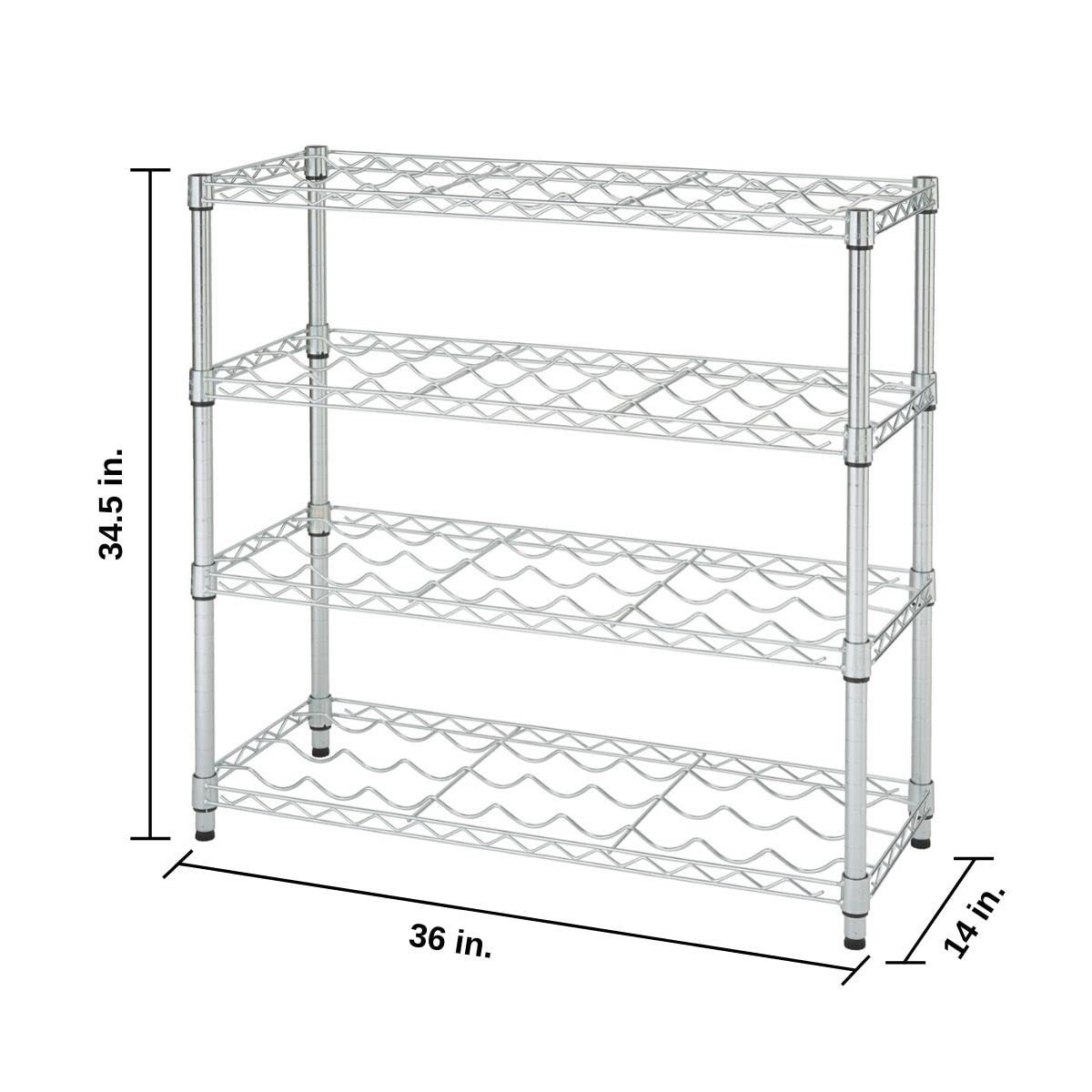 New design metal shelves kitchen hanging rack chrome Store-Shelf folding Wine rack foldable organizer wire shelving units