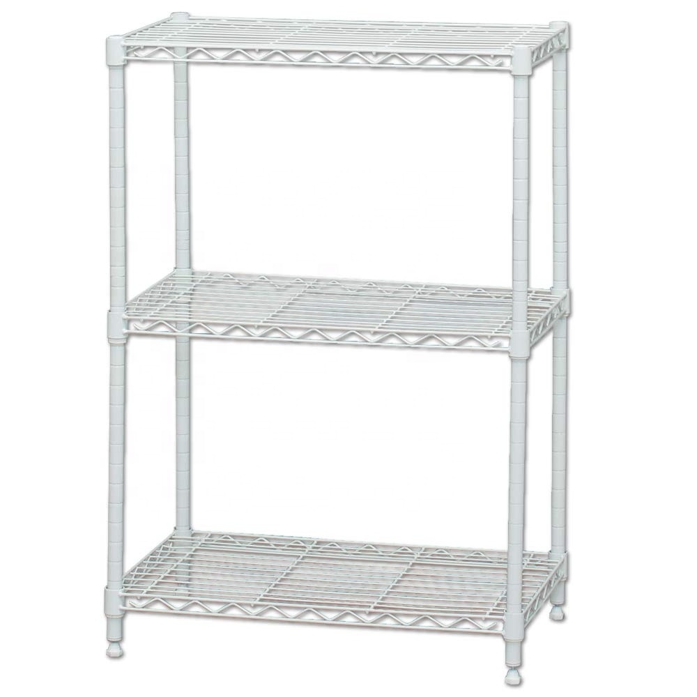 Mini 3 Tier Wide Steel Wire Shelf Home Storage Rack Unit for Pantry Closet Kitchen