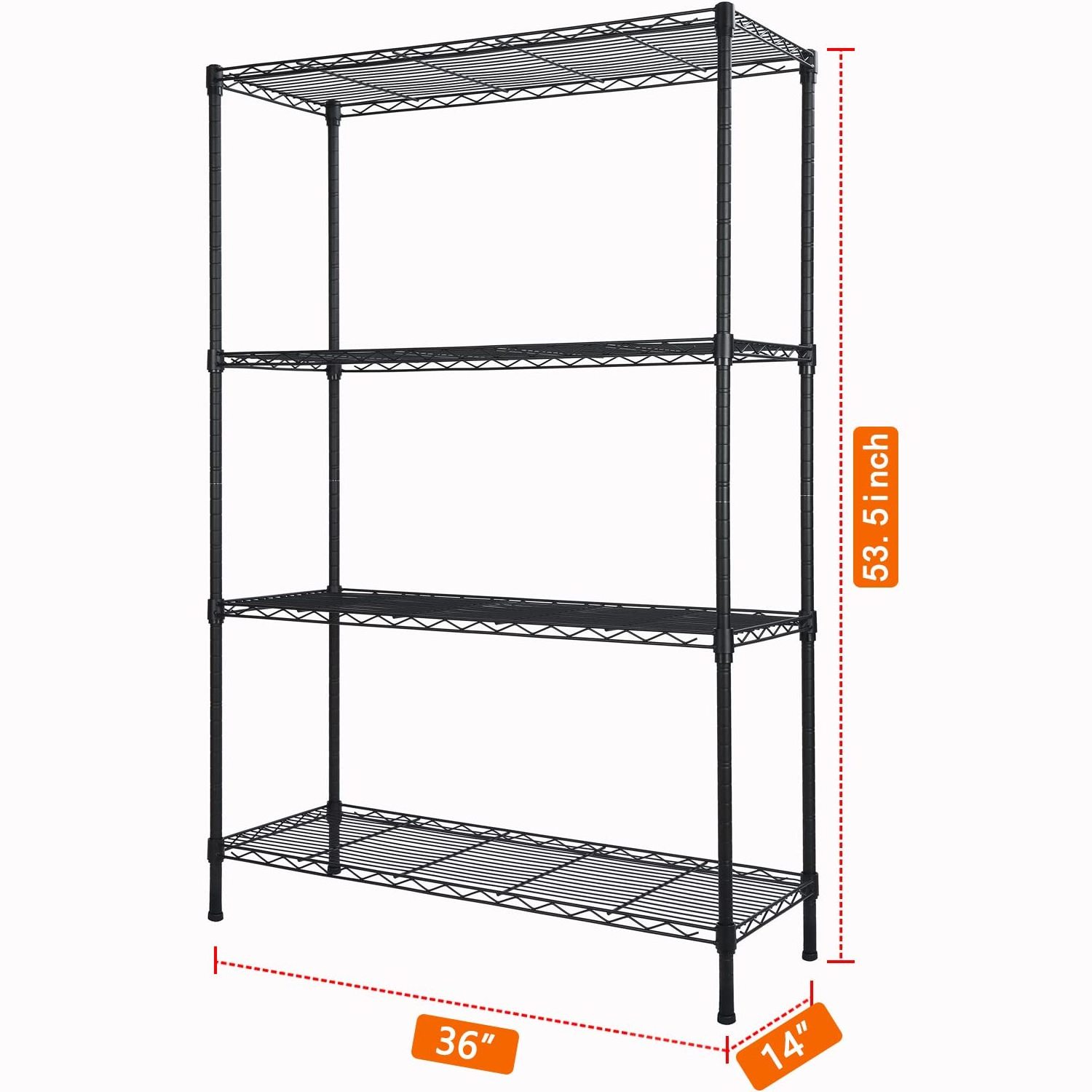 800lbs Loading Weight Per Steel Shelf 5 Tiers Metro Office Industrial Storage Racking Wire Metal Shelving