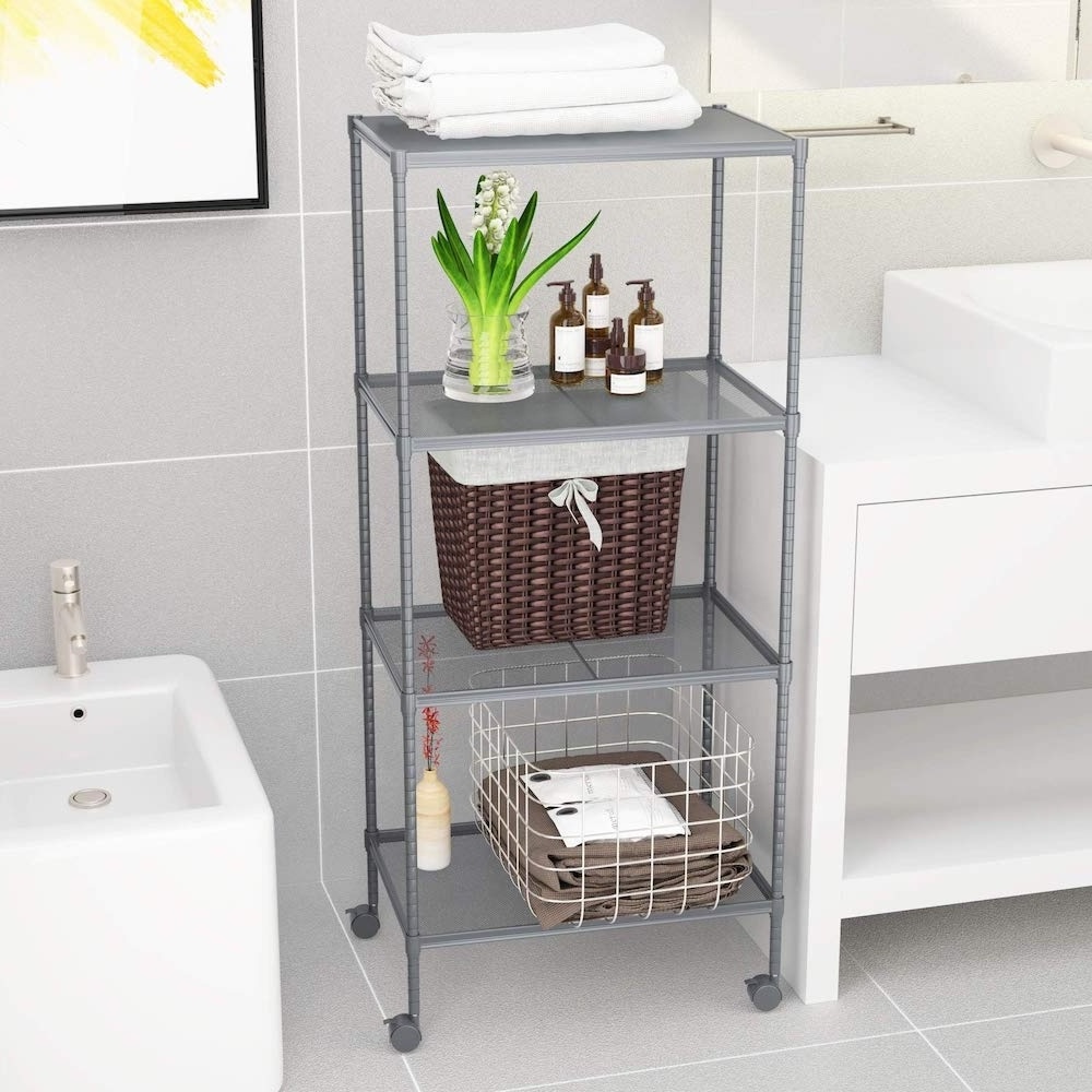 Mini 3 Tier Wide Steel Wire Shelf Home Storage Rack Unit for Pantry Closet Kitchen