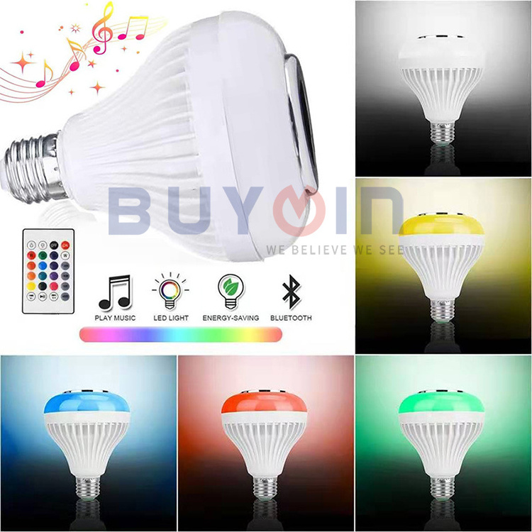 3W 5W 12W Wireless Wifi Smart LED Bulbs E27 led light bulb RGB Lamp Music Color Changing Speaker with IR Remote led bulb lights