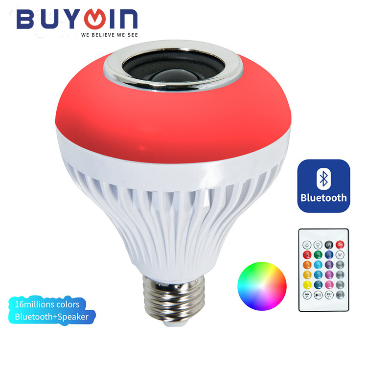 3W 5W 12W Wireless Wifi Smart LED Bulbs E27 led light bulb RGB Lamp Music Color Changing Speaker with IR Remote led bulb lights