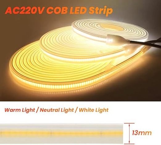 110V 220V 100M High Bright flexible cob Tira led 288leds 12mm Cuttable strip lights for living room bedroom cob led strip light