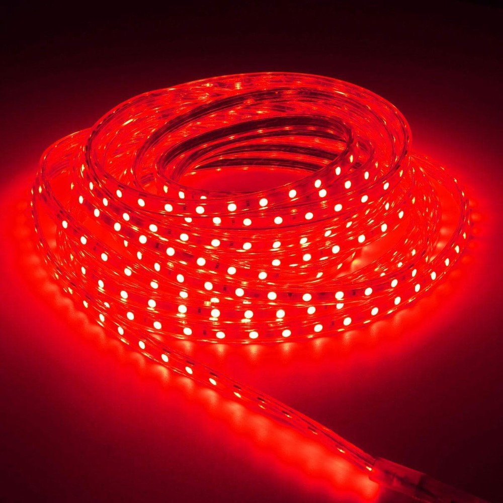 220V 110V LED Strip Diode Tape 5050 60Leds/Meter Flexible Led Tape Light Outdoor Waterproof Led Stripe Light kitchen Light EU/UK