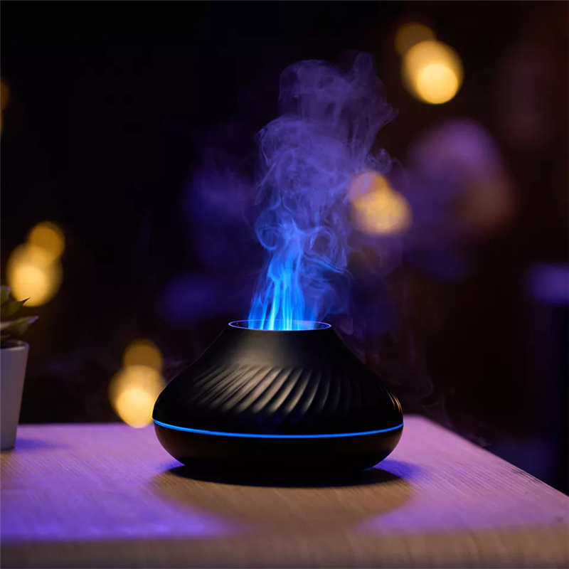 Essential oil aroma diffuser machine in humidifier 130ml portable electronic aromas humidifier fire diffuser flame