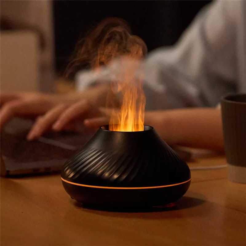 Essential oil aroma diffuser machine in humidifier 130ml portable electronic aromas humidifier fire diffuser flame