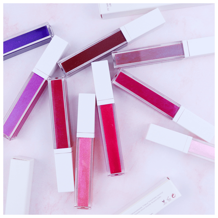 2021 New Gloss Vendors15 Colors White Square Tube Glitter Vegan Lipgloss Glossy Custom Logo Private Label Lip Gloss