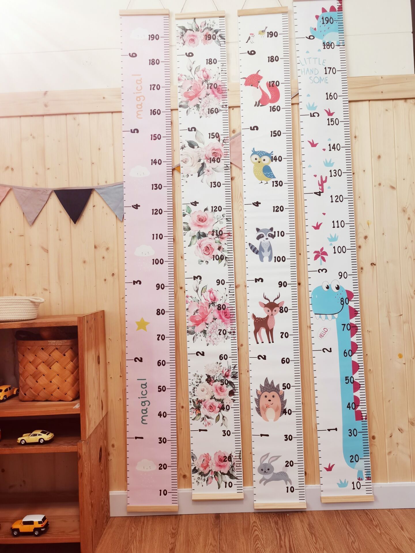 Wooden Wall Hanging Wall Sticker For Kids Room Decoration Height Measure Ruler Wallpaper Baby Growth Chart Decor On The Wall