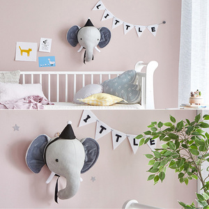 Nordic Wall Hanging Home Decoration Plush Felt Animal Head for children room decoration