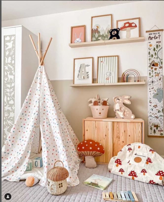 2023 New Arrival Ins Nordic Style  Forest Baby Height Ruler Children's Room Decoration Height  Hanging Pictures Home Wall Decor