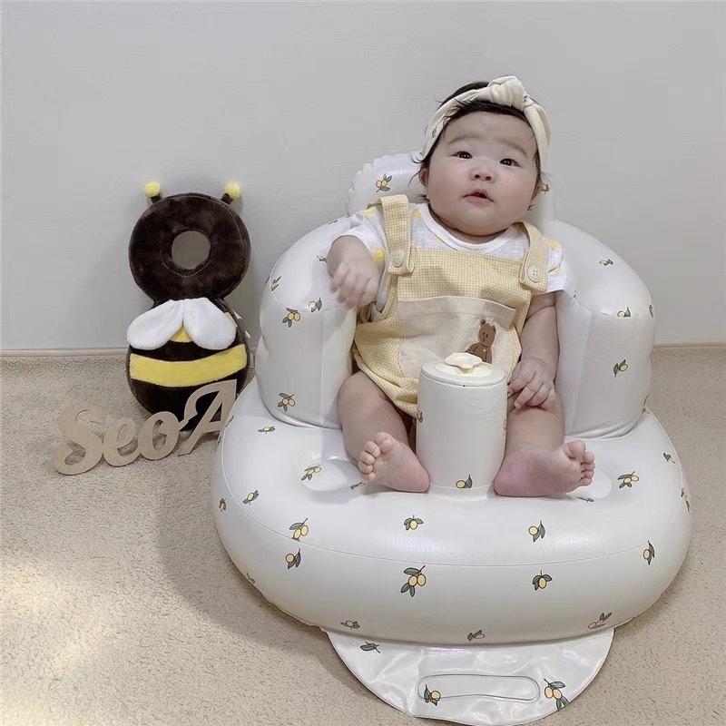 Multifunctional Baby PVC Inflatable Seat Inflatable Bathroom Sofa Learning Eating Dinner Chair Bathing Stool