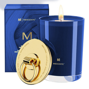 M&Scent luxury custom private label scented candles with lid and boxes packaging