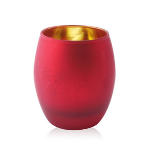 Mescente luxurious concrete sublimation glass cristal candle jars, glass candle holders