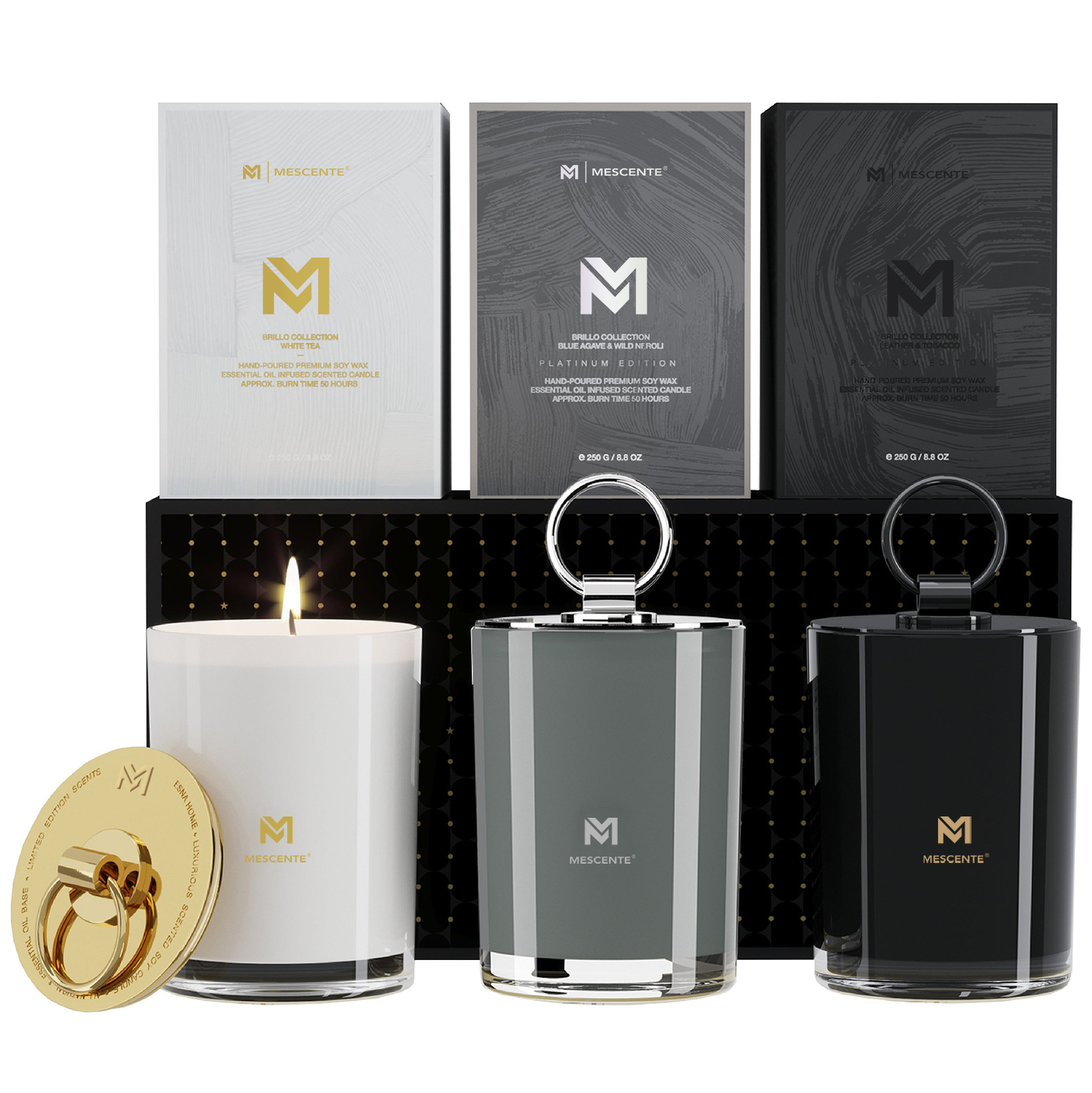 Mescente Top Selling Luxury Custom Logo Eco Friendly Candle Jars with Lids and Packaging Party Scented Candles